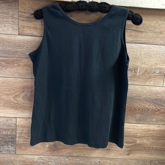 Palm Grove Petite, Ladies Tank with Blinged Palm Tree, Size PXL , Black Tank - Picture 5 of 5